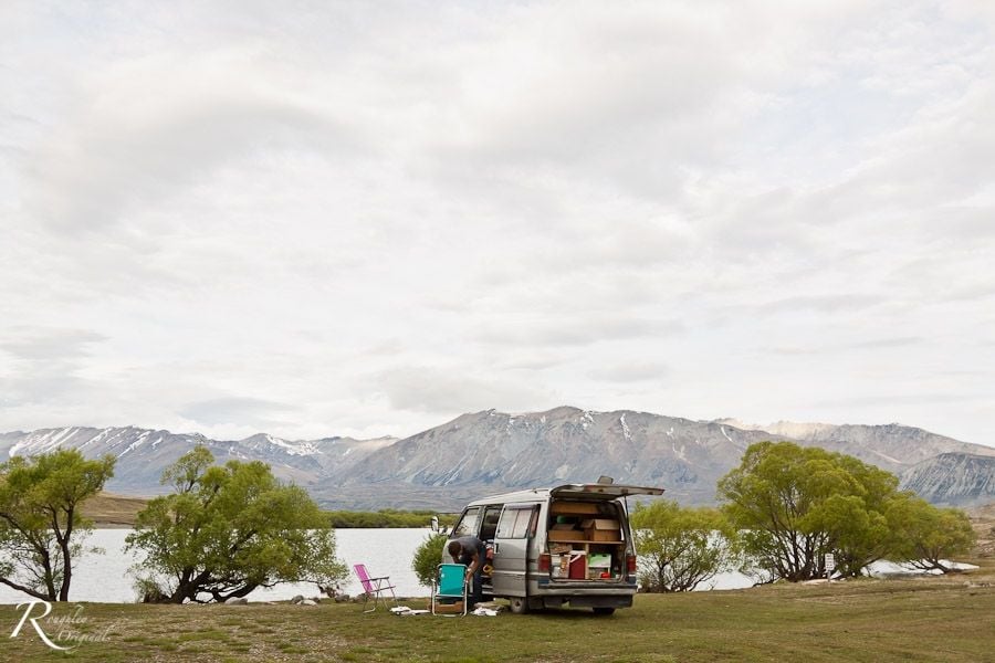 Campground by Lake Mcgregor, Tekapo