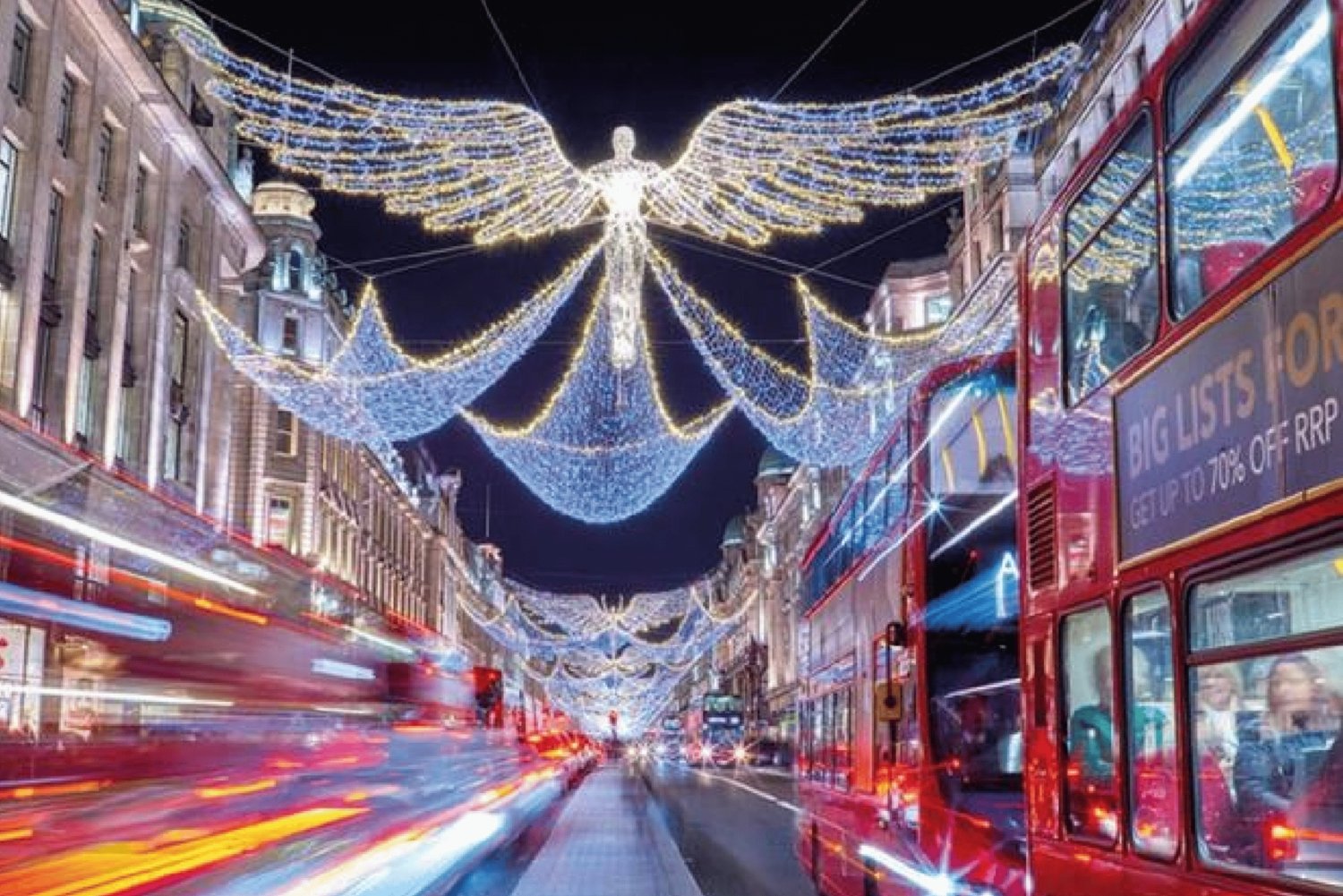 London - julbelysning Christmas Lights Nighttime Busstur med live guide
