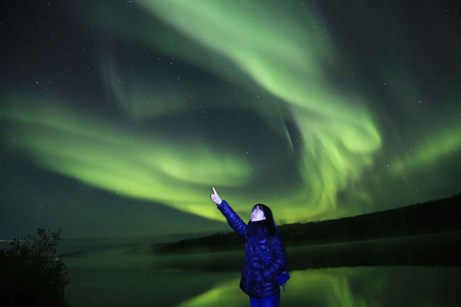 Vanuit Yellowknife: Noorderlicht bustour met foto's