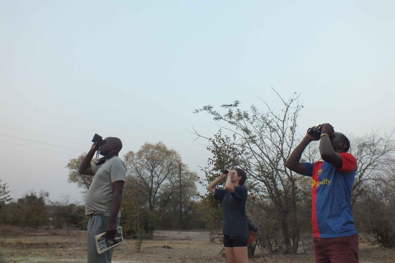 Obserwacja ptaków nad Zambezi w Livingstone o wschodzie słońca