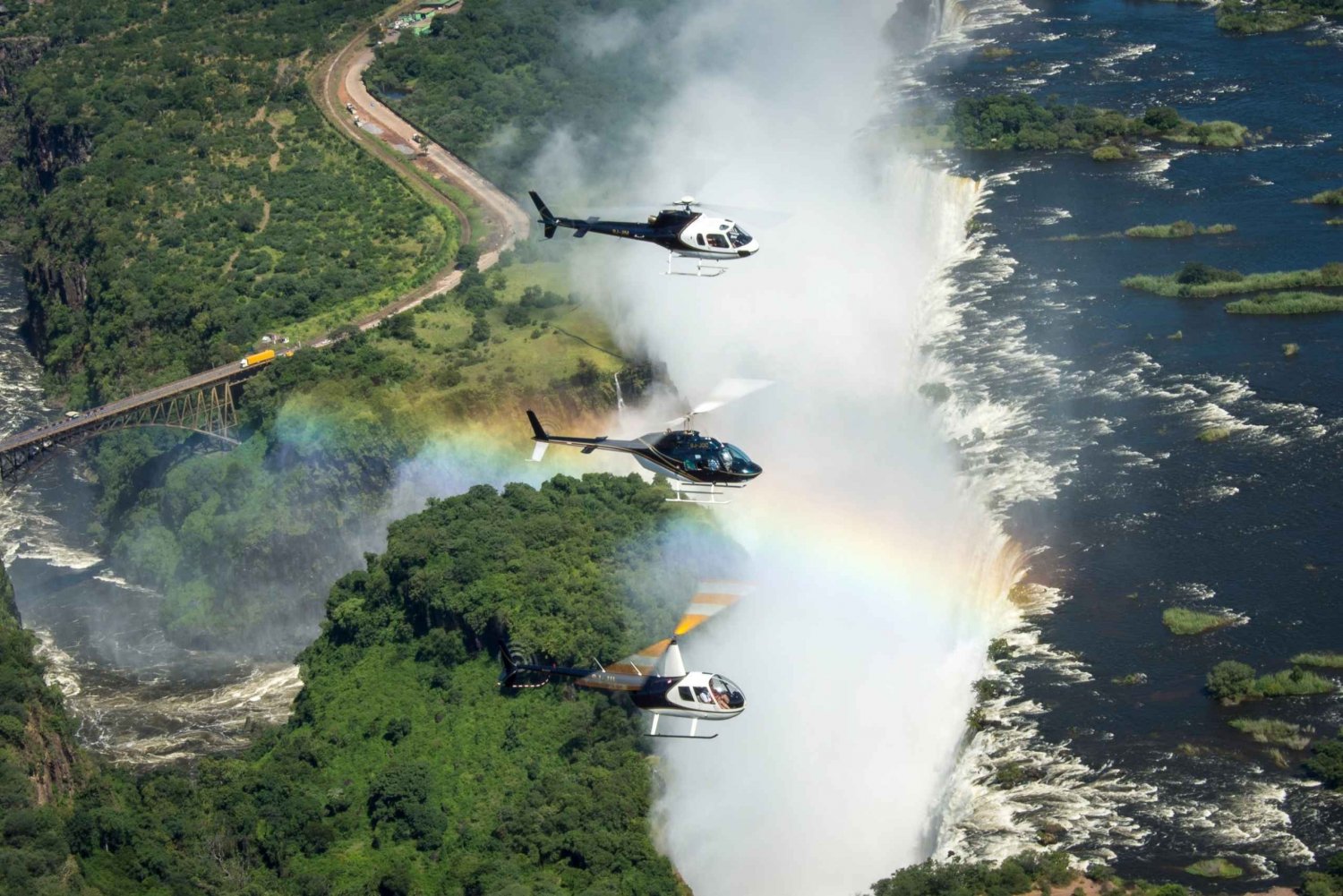 Livingstone: Helikopterflüge über die Viktoriafälle