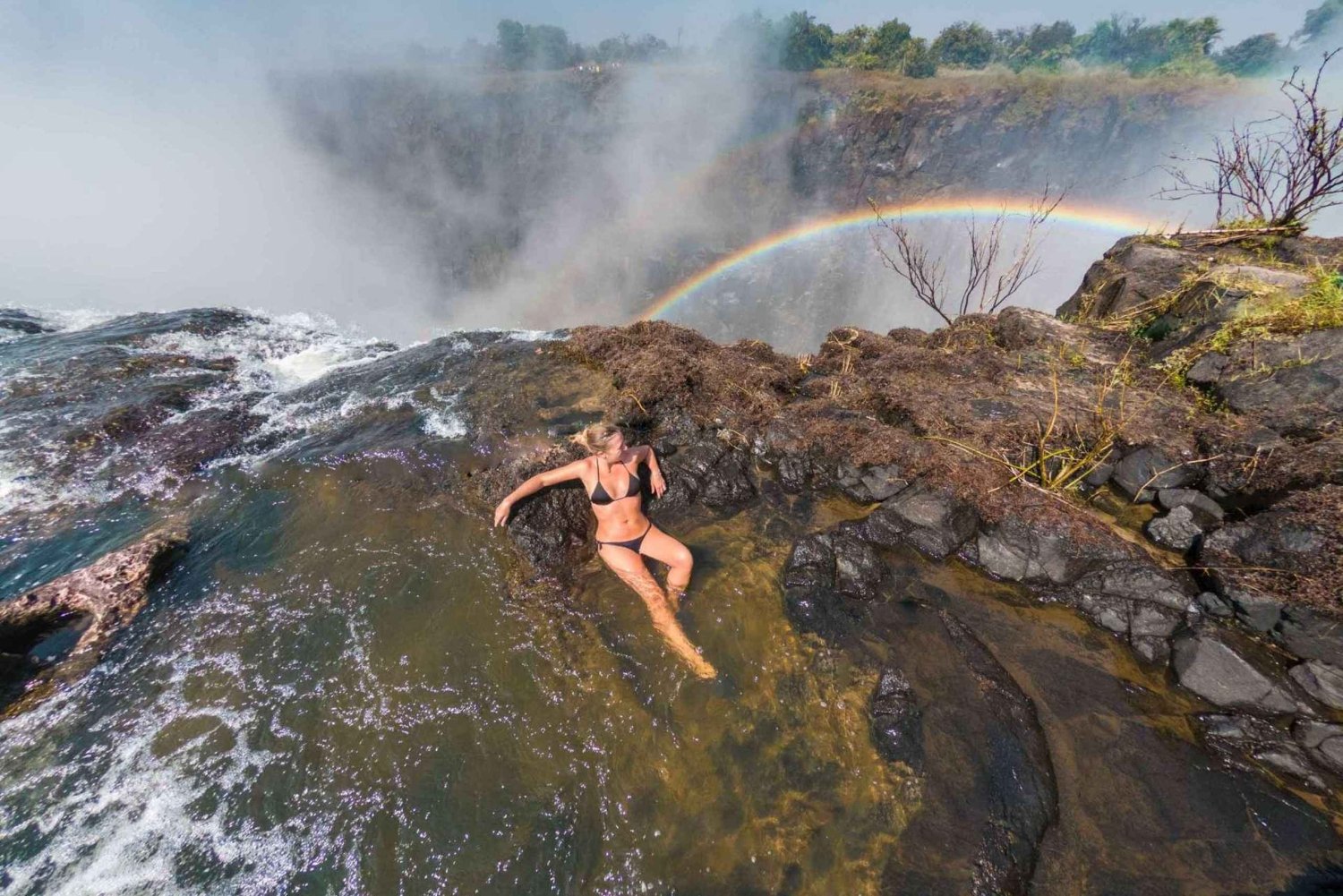 Victoriafallen: Angel's Pool Guidad tur med upphämtning på hotell