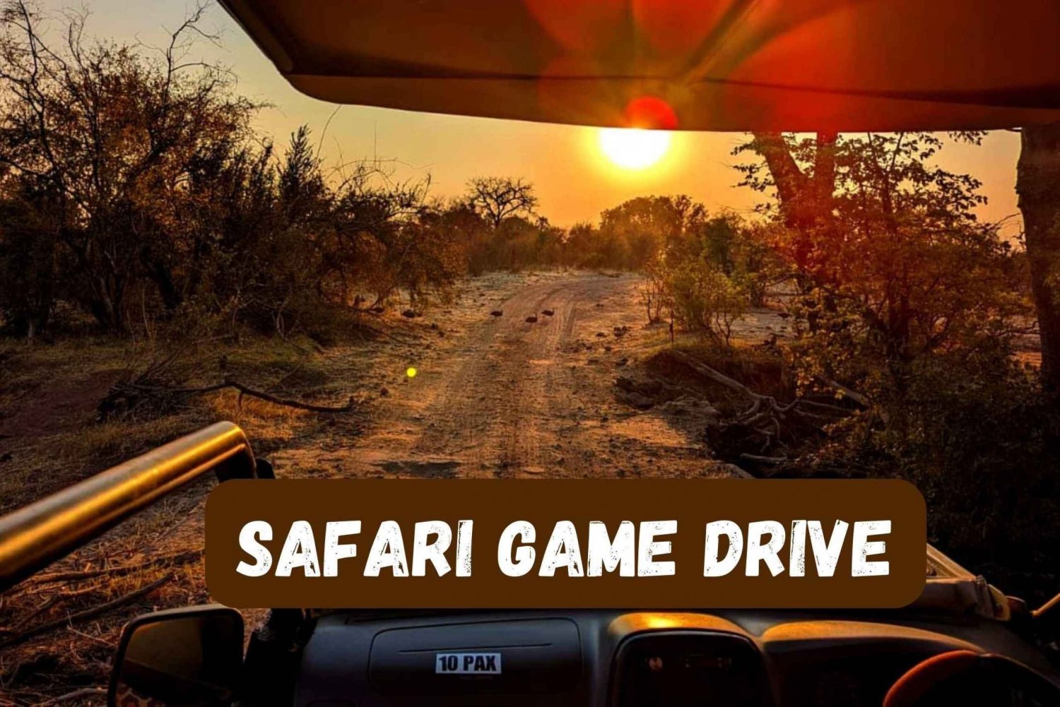 Victoria Watervallen: Safari Game Drive met ophaalservice vanaf je hotel