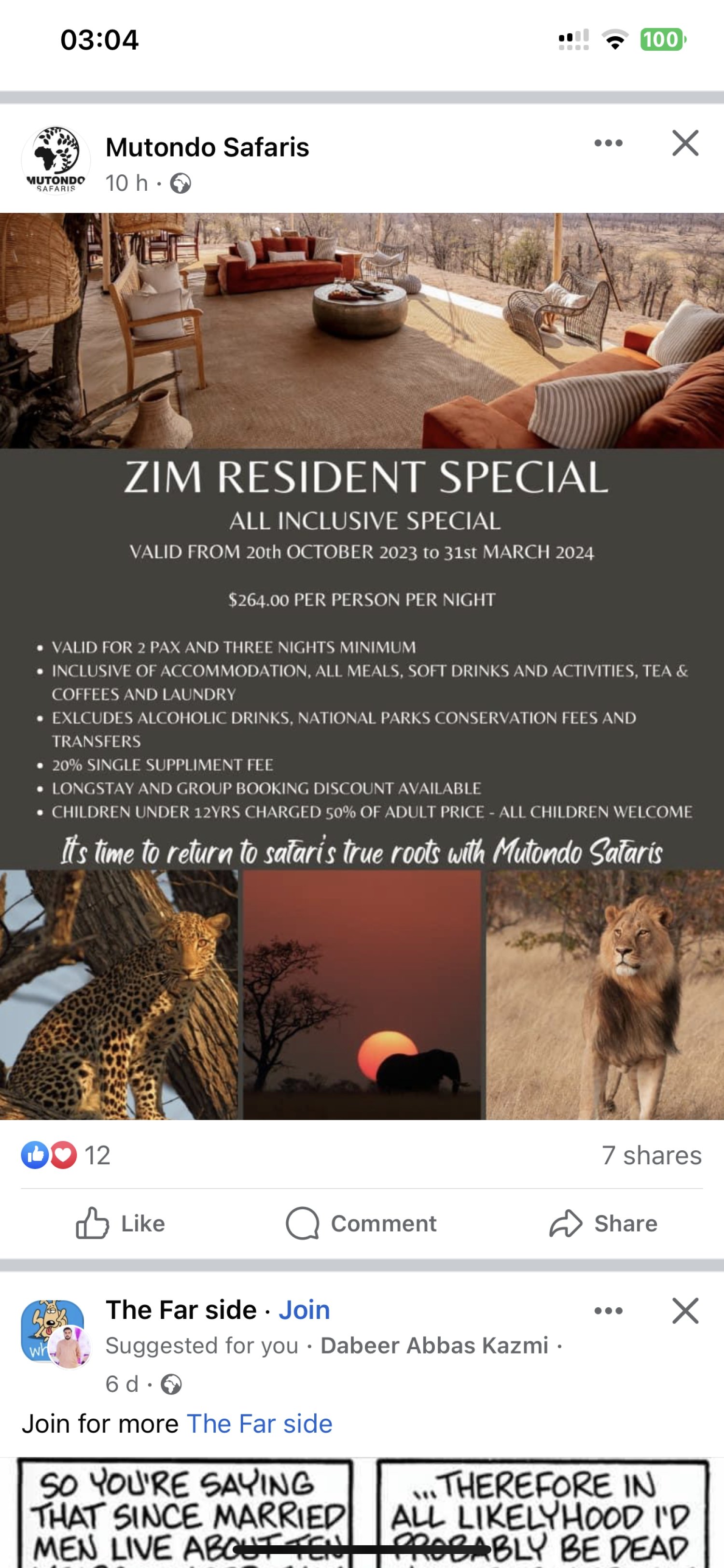 Mutondo Safaris Zim Resdients  Special