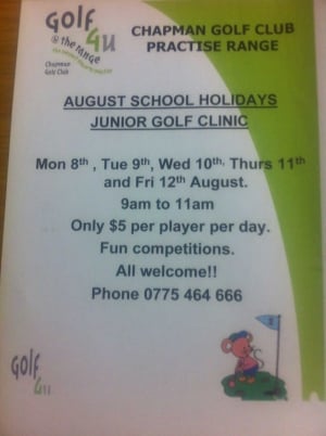 August  School Holiday Junior Golf Clinic