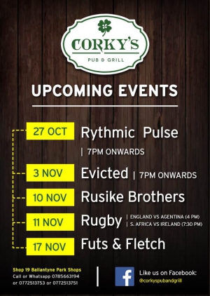 Corky's Upcoming Events