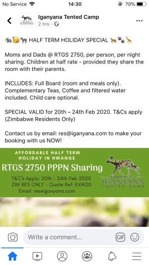 Iganyana Tented Camp Half Term Holiday Special