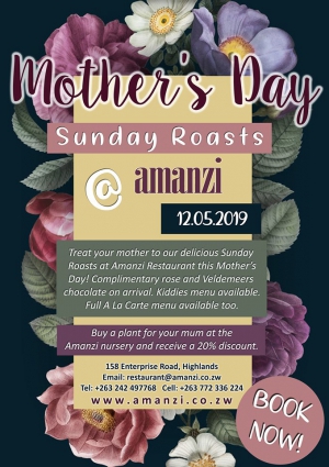 Mothers' Day at Amanzi Restaurant