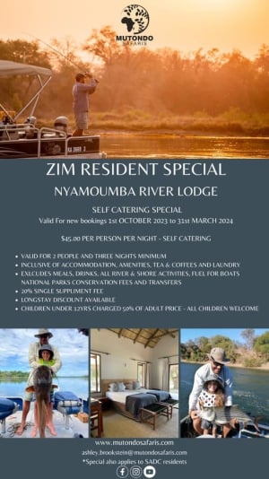 Nyamoumba River Lodge Zim and SADC Residents Special