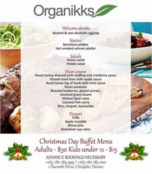 Organikks Christmas Day Buffet Menu