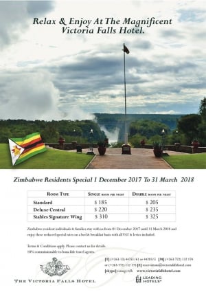 Zimbabwe Residents Special At Victoria Falls Hotel